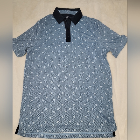 Robert Graham Blue and Black Polka Dot Polo Shirt - Picture 1 of 6